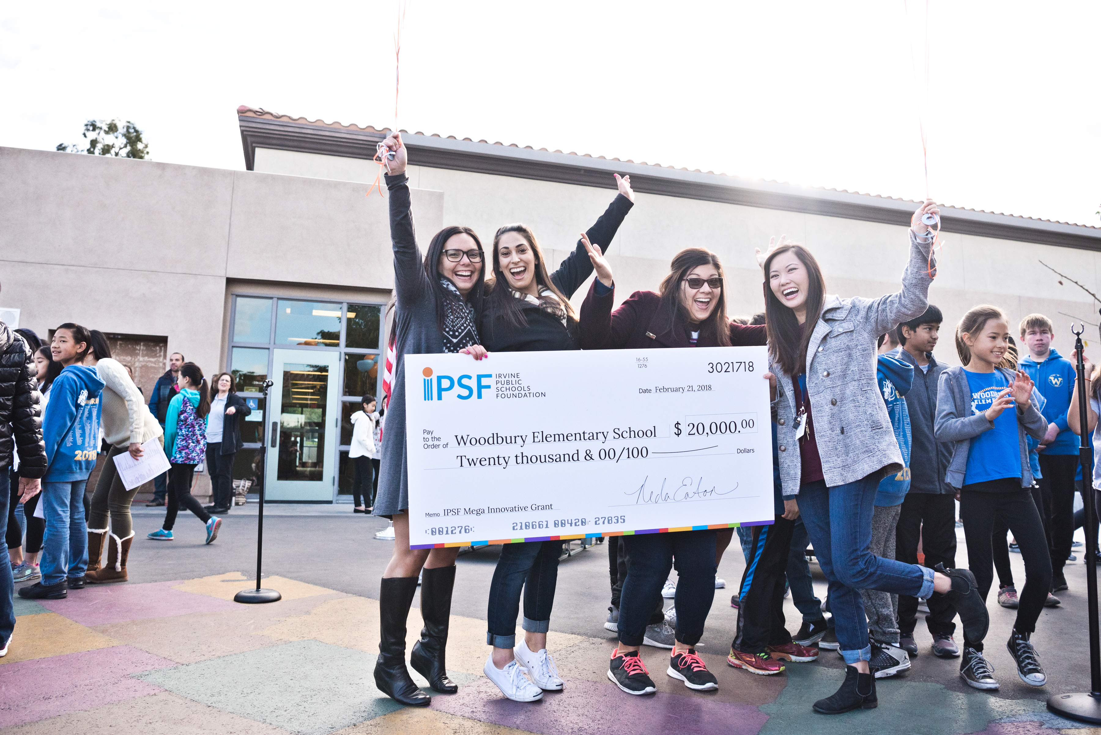 Teresa Yau, Michelle Blanco, Jessica Mossbarger, and Julie Siff of Woodbury Elementary School were awarded an IPSF’s Mega Grant for their project, Build Today, Lead Tomorrow. Photos Courtesy of Lisa Hu Chen